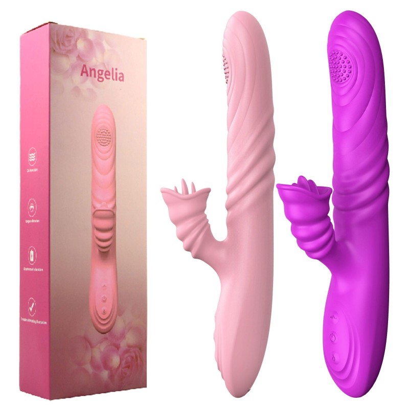 Wibrator-Angelia, USB 3 functions of thrusting / 20 vibrations Purple